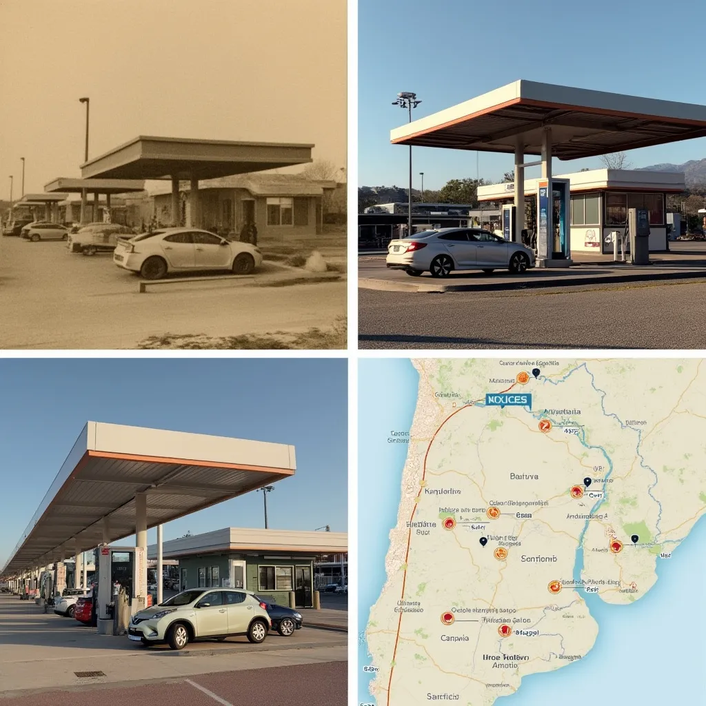 Collage de fotos históricas y modernas de Estaciones Futuro Argentina